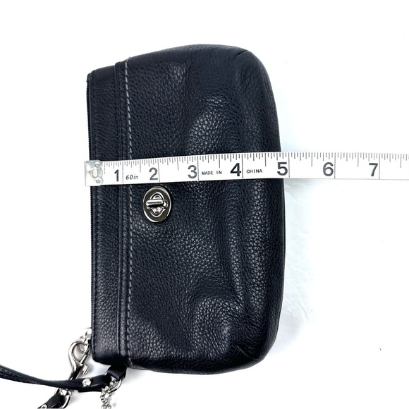 Coach Park Wristlet Black Leather Clutch Large Hangtag Wallet Night Out - Picture 9 of 9